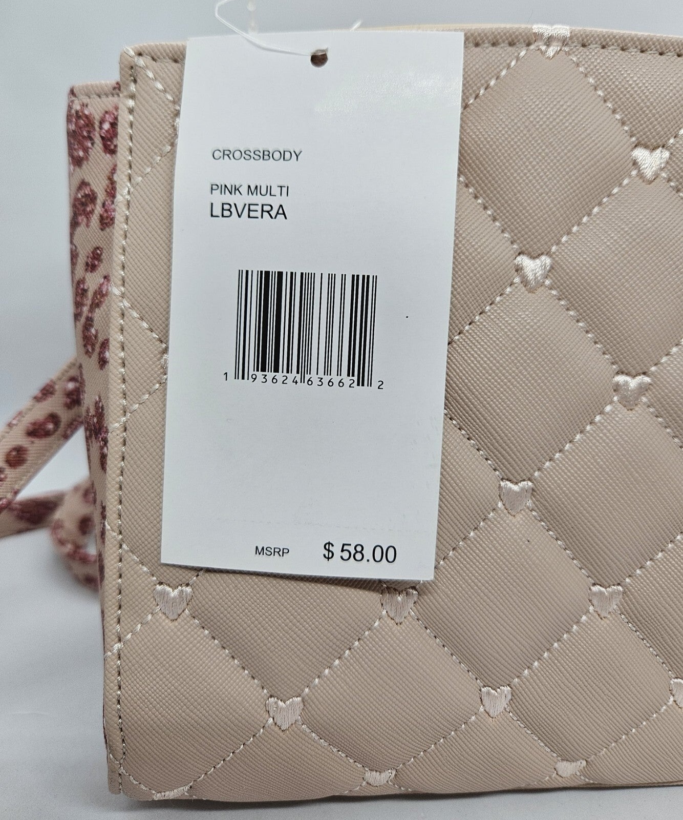 Betsey Johnson Pink Quilted Heart Crossbody Luv Betsey NEW with Tags