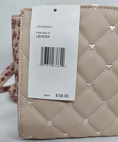 Betsey Johnson Pink Quilted Heart Crossbody Luv Betsey NEW with Tags