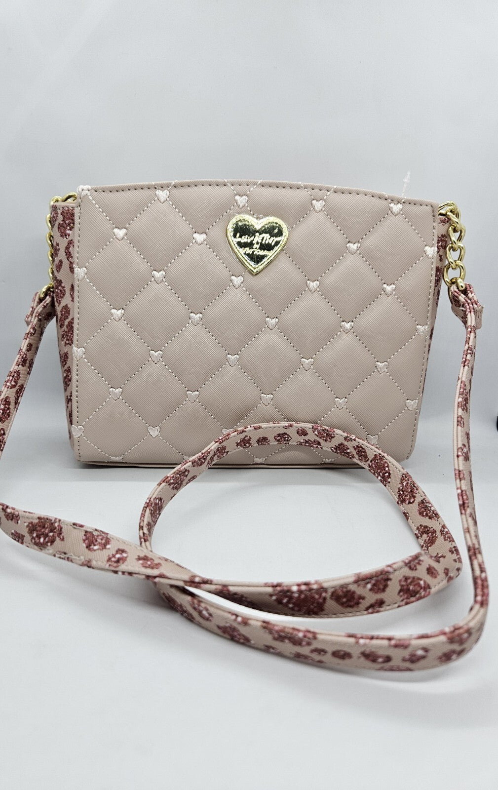 Betsey Johnson Pink Quilted Heart Crossbody Luv Betsey NEW with Tags