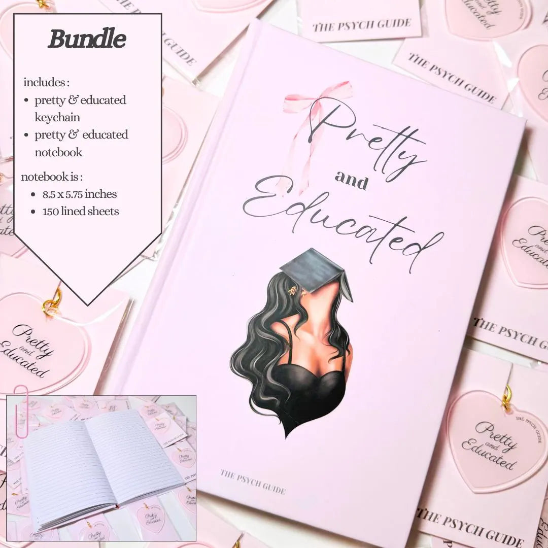 Pretty and Educated Baby Pink Keychain - Pink Keychain - Pink Aesthetic - Graduation Gift - College - Student - Pink Gifts -