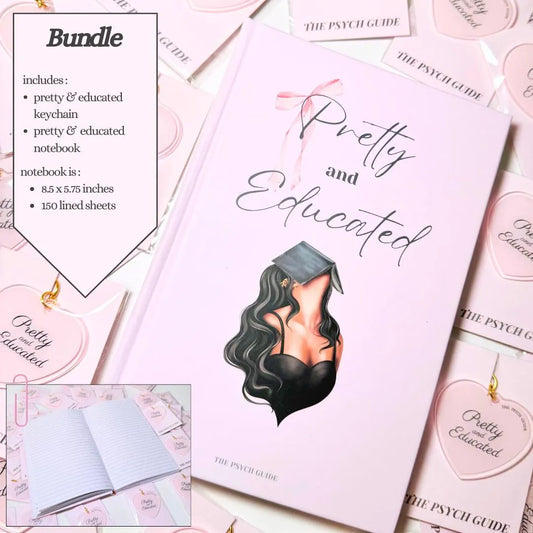 Pretty and Educated Baby Pink Keychain - Pink Keychain - Pink Aesthetic - Graduation Gift - College - Student - Pink Gifts -