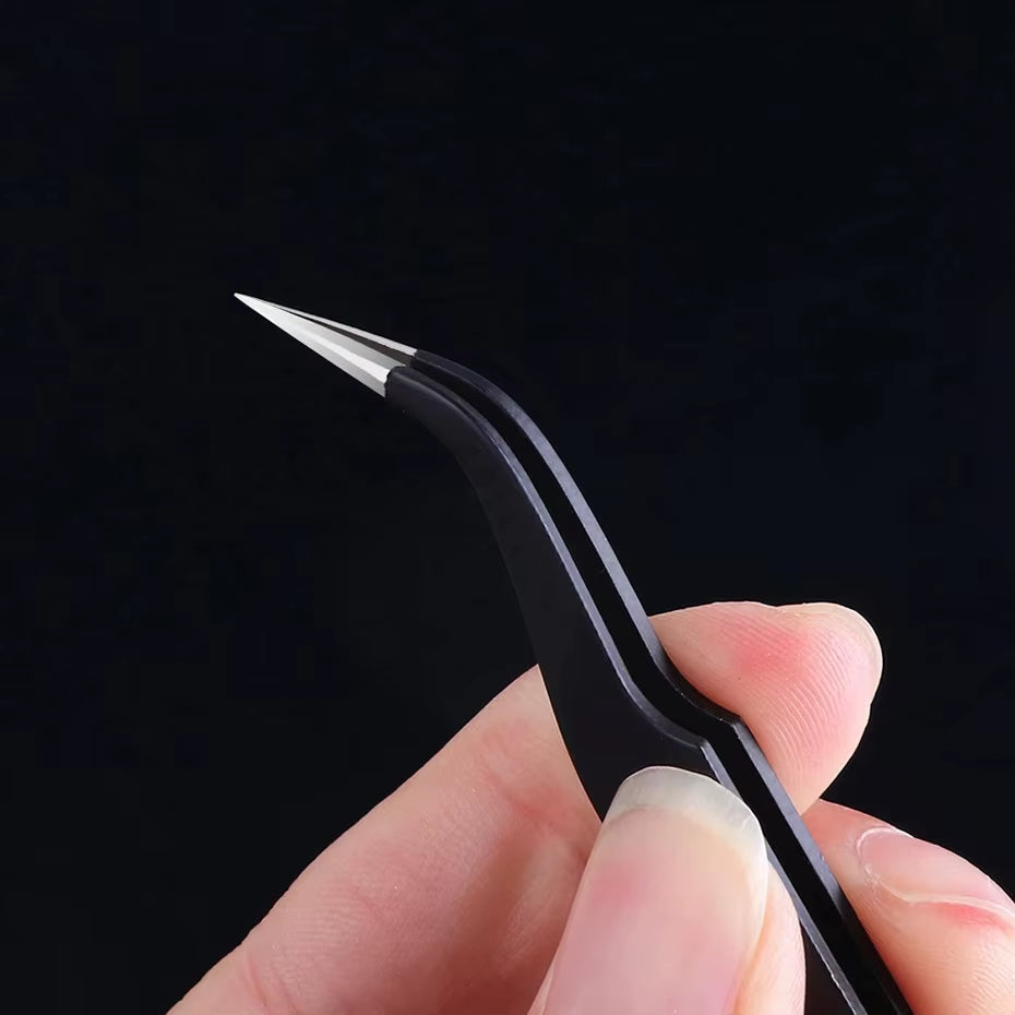 1Pcs Precision Tweezer ESD Anti-Static Stainless Steel Tweezers Repair Tools for Electronics Repair Soldering Craft Hand Tools
