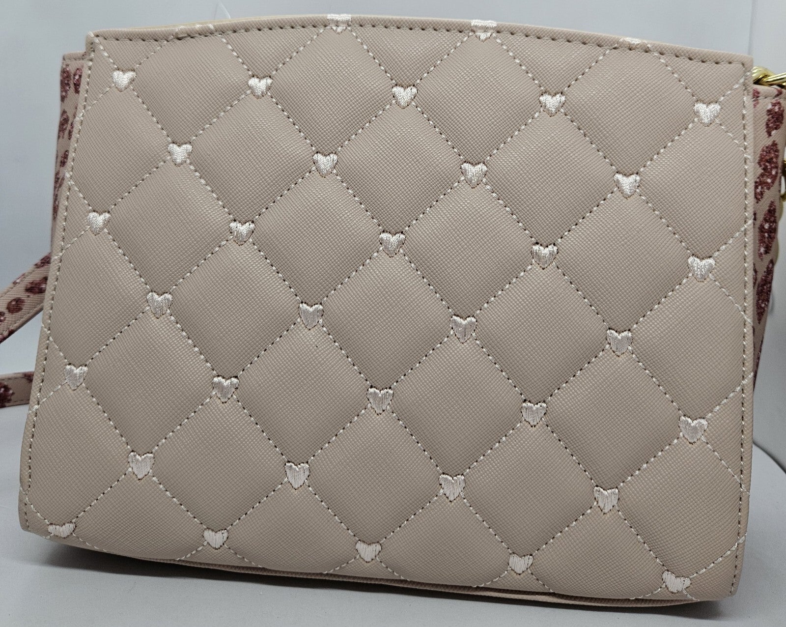 Betsey Johnson Pink Quilted Heart Crossbody Luv Betsey NEW with Tags