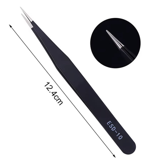 1Pcs Precision Tweezer ESD Anti-Static Stainless Steel Tweezers Repair Tools for Electronics Repair Soldering Craft Hand Tools
