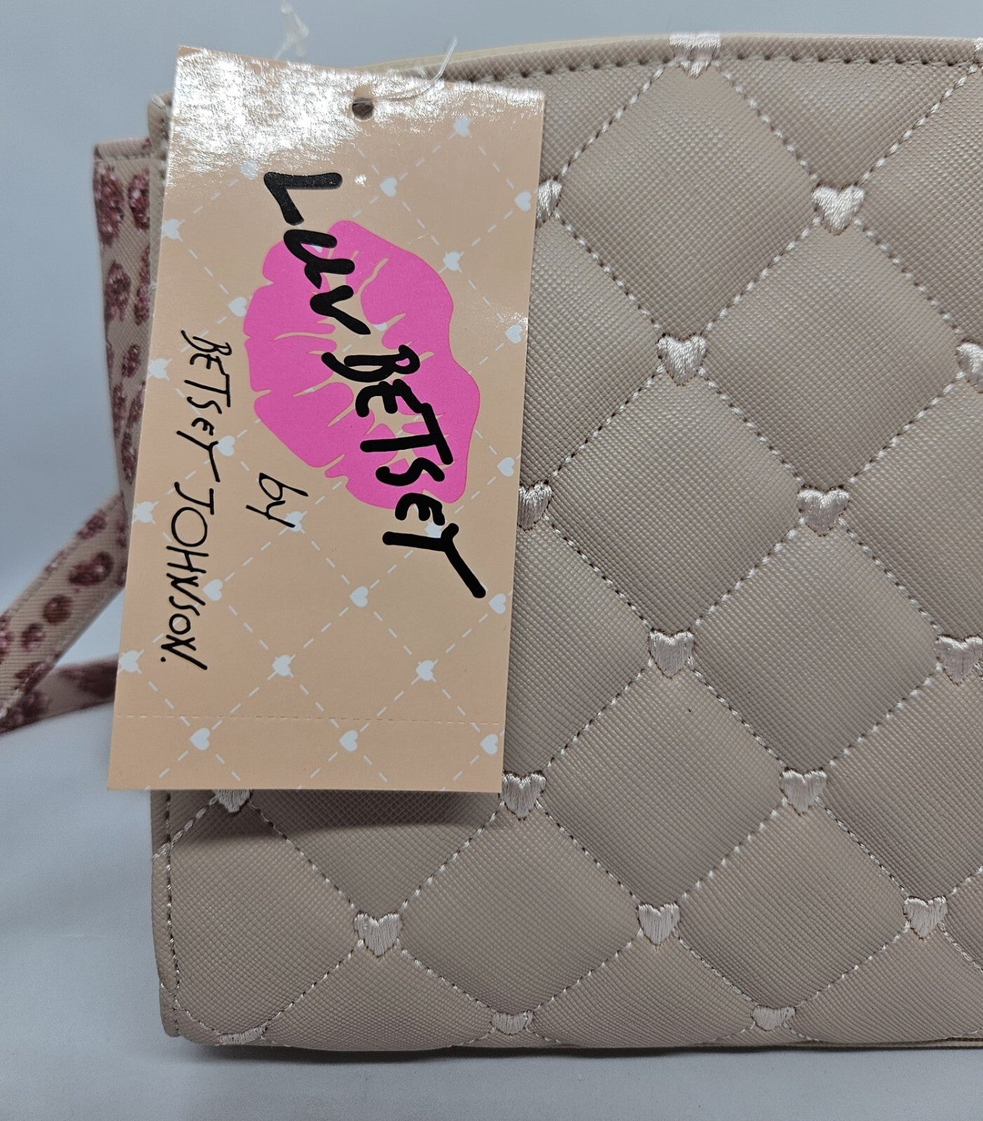 Betsey Johnson Pink Quilted Heart Crossbody Luv Betsey NEW with Tags