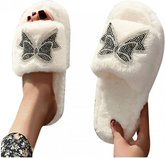 Slippers for Women Memory Foam,House Slippers Soft Plush Open Toe Indoor Slippers for Women Non-Slip Breathable Cozy Ladies Bedroom Slippers Comfy Home Slipper Beige