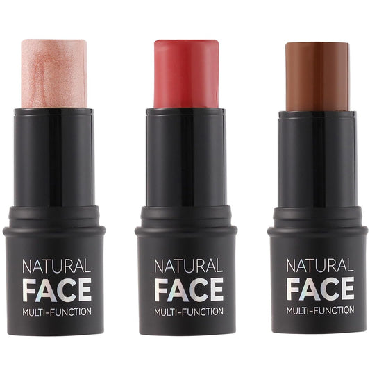 Cream Contour Sticks 3 Pcs Highlighter Bronzer Blush Face Makeup Contouring Bronzing Pen Creme Cheek Blush & Brightens Illuminator Highlight Foundation Waterproof Cosmetics Set Medium