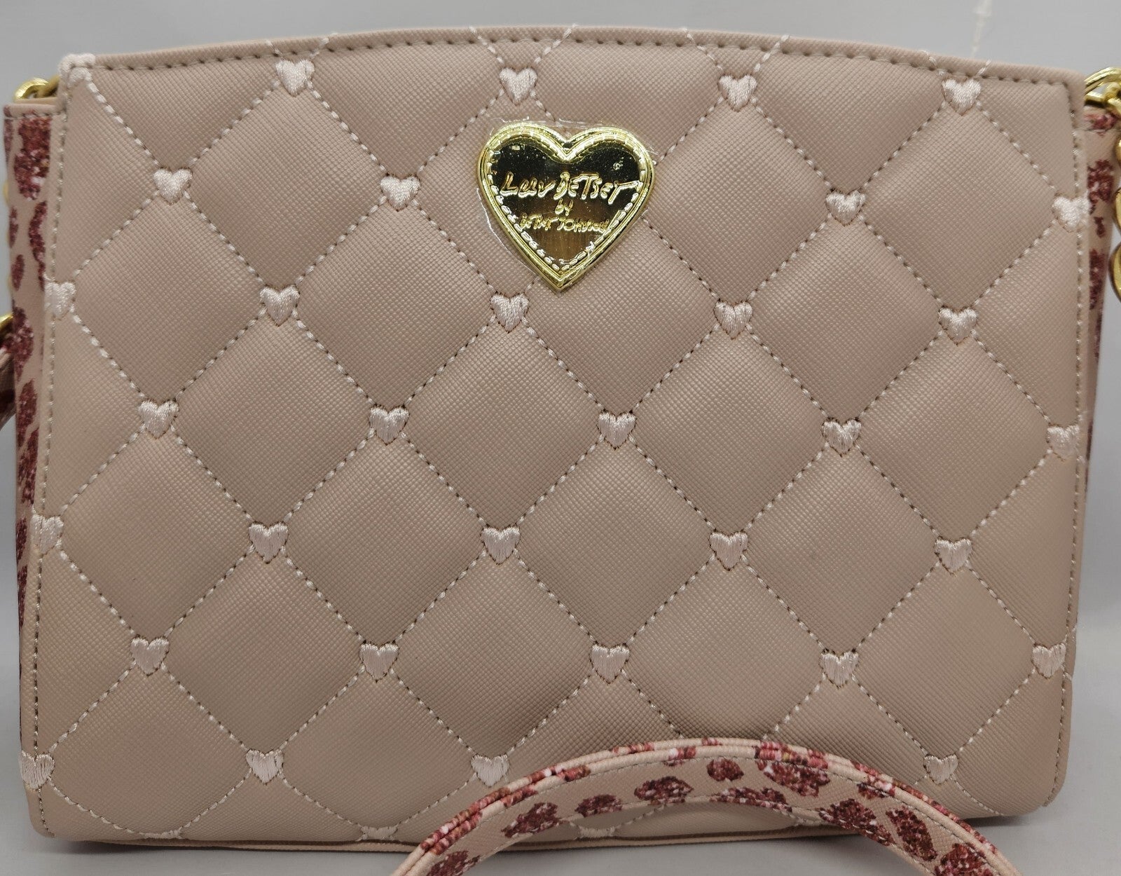 Betsey Johnson Pink Quilted Heart Crossbody Luv Betsey NEW with Tags