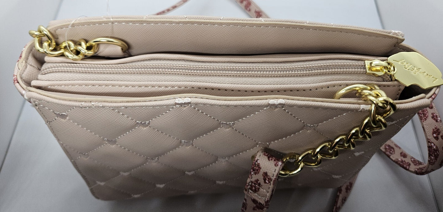 Betsey Johnson Pink Quilted Heart Crossbody Luv Betsey NEW with Tags
