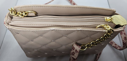 Betsey Johnson Pink Quilted Heart Crossbody Luv Betsey NEW with Tags
