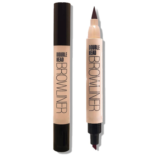 2 in 1 Eyeliner and Eyebrow Pen,Waterproof Eyeliner Pencil,Liquid Brow Pencil with Micro-Fork Tip,Smudge Proof Eye Makeup Tool,Travel Friendly,Dark Brown