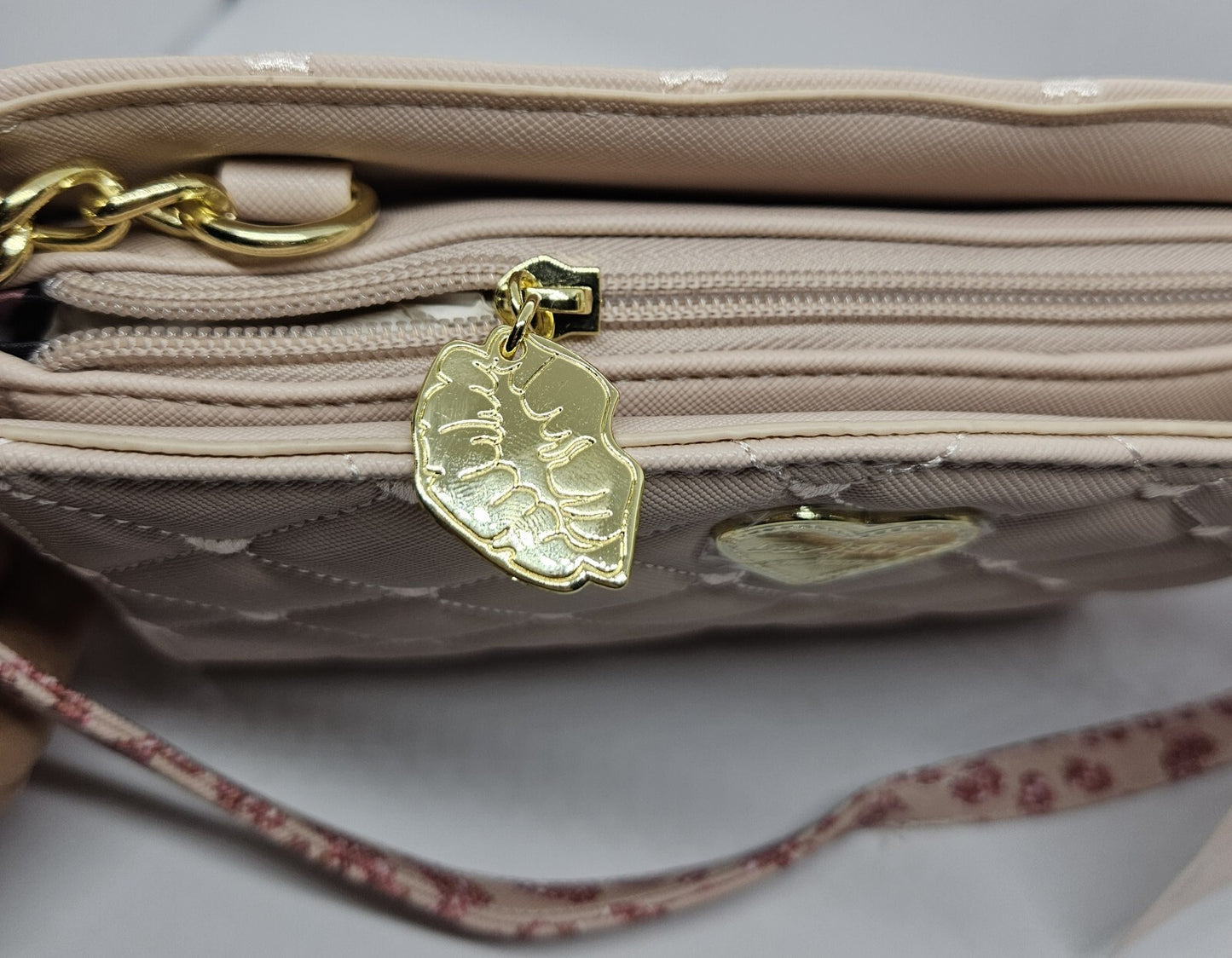 Betsey Johnson Pink Quilted Heart Crossbody Luv Betsey NEW with Tags
