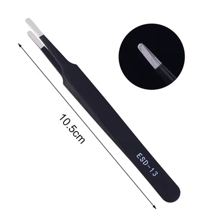 1Pcs Precision Tweezer ESD Anti-Static Stainless Steel Tweezers Repair Tools for Electronics Repair Soldering Craft Hand Tools
