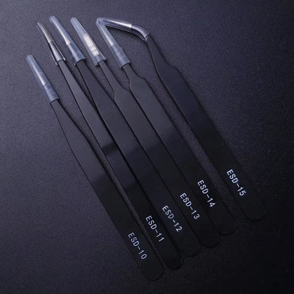 1Pcs Precision Tweezer ESD Anti-Static Stainless Steel Tweezers Repair Tools for Electronics Repair Soldering Craft Hand Tools